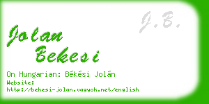 jolan bekesi business card